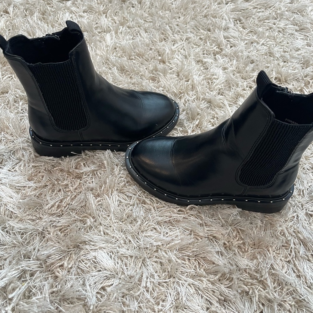 Zara Black Leather Toddler boots